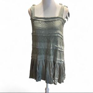 Seafoam Blue Green Lace Bow Tie Shoulder Beach Sundress new with tags Boutique